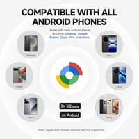 Rastreador Inteligente de Plástico Compatible con Todos los Teléfonos Android, Resistente al Agua, Ahorro de Energía, Funciona con Oppo, Vivo, Google Find Hub