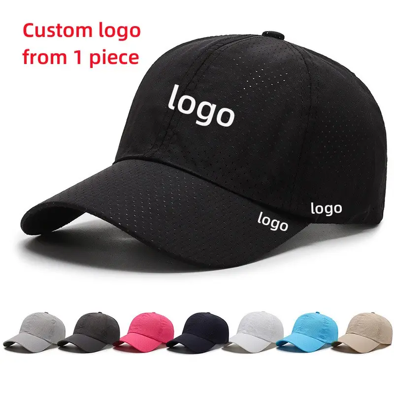 YJL Hot Sale Solid Color Unisex Outdoor Elastic Buckle Mesh Surface Running Quick Dry Hats Caps Sports Hat Baseball Cap