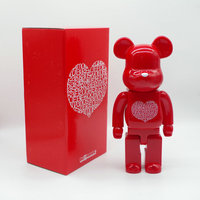 Figurine de collection personnalisée en résine électroplaquée, sculpture en fibre de verre Bearbrick, statue Bear Brick, Violence Bear, ours en résine 400%