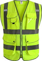 Gilet de sécurité réfléchissant personnalisable multicolore avec poches et fermeture éclair, vêtements de sécurité réfléchissants pour la construction