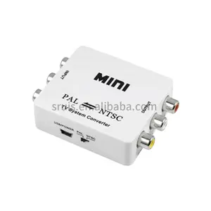 Nova Chegada PAL/NTSC/SECAM para PAL/NTSC Mini Bi-direcional Sistema de TV Conversor Switcher Suporta 1080p
