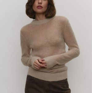 Pulls en tricot de rayonne pour femme, personnalisés en usine, sexy, oversize, style raccoon, coupe ample, col rond, anti-rétrécissement, fins - Product Image 1