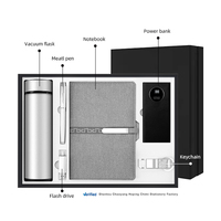 Ensembles Cadeaux Promotionnels Nouveaux Personnalisés: Carnet A5 Vierge, Porte-clés, Thermos & Stylo, Clé USB 32 Go, Banque d'Alimentation