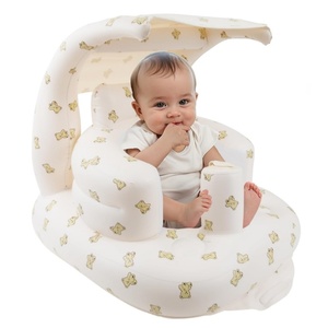Silla Inflable de PVC Blanca para Bebé con Toldo Integrado 53x50x37 CM, Respaldo Plegable, Capacidad de Carga de 30 KG, para Mayores de 3 Años - Product Image 1