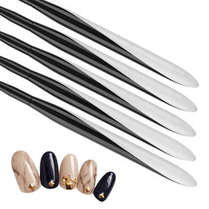 Factory Direct Metal Handle Nail Brush <b>Set</b> Precise <b>Crimped</b> Nylon Anti Shedding Flat Liner Gradient Manicure Tool for Salon - Product Image 3