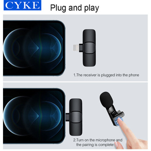 CYKE Système de Microphone Karaoké Sans Fil Haute <span class=keywords><strong>Qualité</strong></span> Professionnel Lavalier K8 - Product Image 6