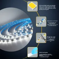 Bande LED en forme de S auto-adhésive 2835 intégrée, facile à plier, souple, mini lettre lumineuse basse tension pour TV, blanc chaud