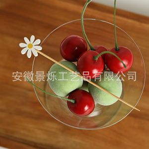 ก้านไม้ไผ่ตกแต่งลายดอกเดซี่ 100 ชิ้นต่อแพ็ค สำหรับตกแต่งผลไม้ - Product Image 3