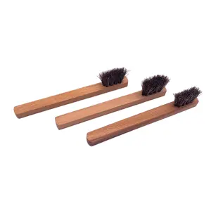 custom direct small wooden handle cleaning brush high quality 100%horsehair shoe brush shoe sewing cleaning brush