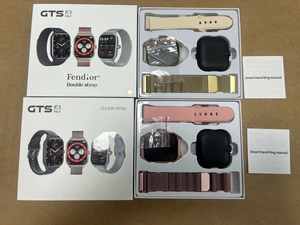 GTS4 2.01インチ防水スマートウォッチ男性用女性フィットネストラッカーBTコール心拍数ダブルスチールストラップ対応Android IOS - Product Image 6