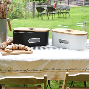 <b>Bread</b> <b>Bin</b> <b>Wooden</b> Lid <b>Bread</b> Storage Container Handle Modern <b>Bread</b> Box Modern Metal Box - Product Image 4