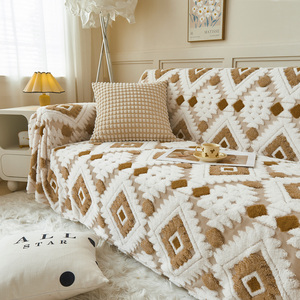 Seasonal-use Bohemian <b>Sofa</b> Cover High-end Feel Slip-resistant Cushion <b>Protector</b> Washable Durable Jacquard Pattern - Product Image 3