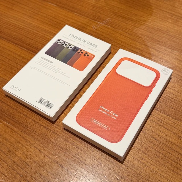 Technology Woven Magnetic Case for iPhone 18 Pro Max 17 16 Pro Max Woven Cloth Texture Shockproof Portable Phone Cover