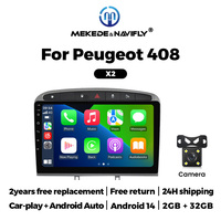 MEKEDE-Lecteur multimédia de voiture à écran tactile, Android FM, 4 cœurs, résolution 1024*600 pour Peugeot 408, gris, 2 + 32 Go