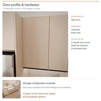 Meuble de cuisine de luxe avec portes en chêne blanc, aménagement moderne en îlot central, dimensions personnalisées, rangement par tiroirs et boîtes en panneaux de particules