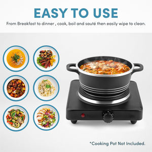 Single Burner Electric <b>Hot</b> <b>Plate</b> for Cooking Portable 1000w Easy to Clean Stainless Steel Stove - Product Image 2