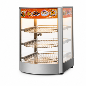 Vitrine chauffante commerciale en verre incurvé 220V pour comptoir, idéale pour boulangerie, café, restaurant rapide, snack-bar - Product Image 1
