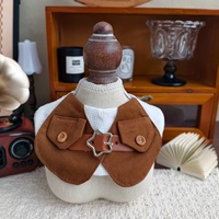 Gilet de style western pour animaux de compagnie avec collier et chapeau pour petits chiens et chats, costume pour animaux de compagnie