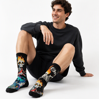 Chaussettes d'Halloween pour hommes, chaussettes imprimées punk, chaussettes de fête avec motifs citrouille et fantôme, hiver