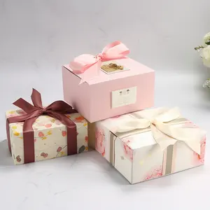 Özel makul fiyat yuvarlak tatlı fincan kek paketleme kutusu özel doğum günü yuvarlak karton kek kutuları