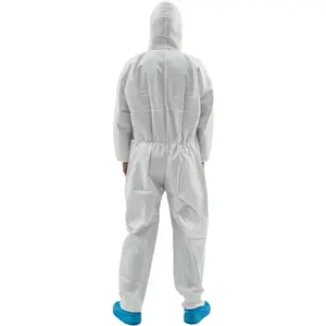 डिस्पोजेबल निजी पूर्ण शरीर उपकरण संरक्षण Coverall सूट अलगाव गाउन वस्त्र
