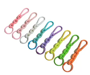 New Popular Makaron Color Keychain Rings Round Ring Key Chains For Home Key Hanger Jewelry Making Findings Supplier