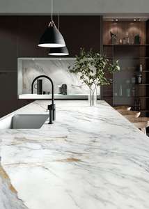 Encimeras de cocina pulidas de losa de piedra artificial impresa con tinta 3D contemporánea al por mayor encimeras de tocador de 18/20/30mm - Product Image 3