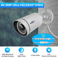 Hiseeu IP Straßen-PoE-Videoüberwachung CCTV-Sicherheitskamerasystem Zwei-Wege-Audio Farbnachtsicht Außenbereich 4K SD-Karte Cloud
