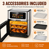 Four à Friture Sans Huile Grande Capacité 2000W 16L avec 12 Menus Prédéfinis et Accessoires – Friteuse Numérique pour Cuisine Domestique et Vente en Gros Usine