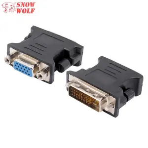 ชุบนิกเกิล DVI 24 + 1 ถึง VGA 15 พินชายหญิงแปลงอะแดปเตอร์ DVI ไปยัง VGA สำหรับโปรเจคเตอร์หรือ Monitor