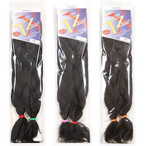 Super TZ 24" Extensions de cheveux à tresser professionnelles pré-étirées à trame unique 180g Volume Jumbo Ignifuges Tresses à basse température - Product Image 1