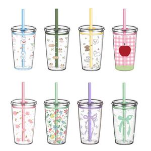 Vasos de Plástico Transparente Personalizados para Té con Leche, Aptos para Café, Hechos de Tritán, con Pajitas - Product Image 1