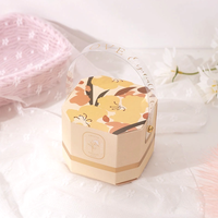 Boîte-cadeau de mariage octogonale romantique fraîche et portable de luxe personnalisée emballage de bijoux boîtes en papier pour bague de mariage vente en gros