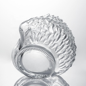 Venta caliente 500 ml 700 ml 750 ml botella redonda transparente de vidrio de pedernal rượu Vodka Tequila con tapas - Product Image 5