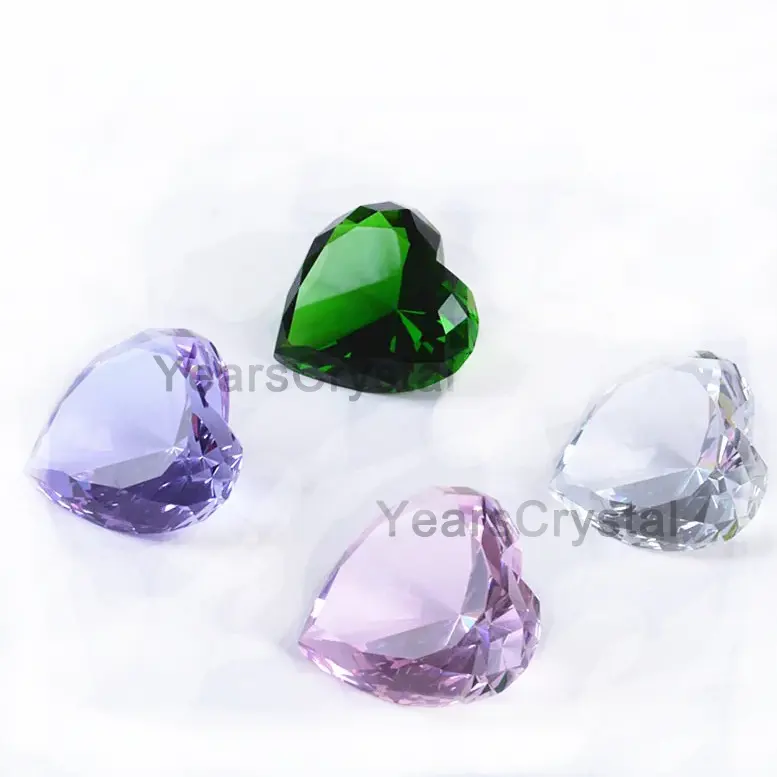 ウェディングギフト用天然ファンシー装飾レッドハートガラスクリスタルダイヤモンド