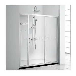Hohe qualität aluminium legierung rahmen dichtung streifen nahtlose schiebe dusche glas tür badezimmer tür mit edelstahl griff