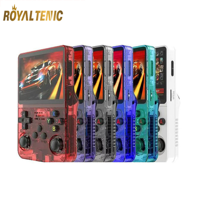 R36S Pocket Retro Handheld Game Console 3.5 Inch IPS Screen Dual Joysticks 64GB Linux Portable Handheld Games Players