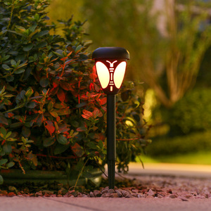 Solar Lawn <b>Lights</b> Butterfly Design <b>LED</b> Waterproof Outdoor Garden Pathway Lighting Decorative Stake <b>Light</b> - Product Image 3