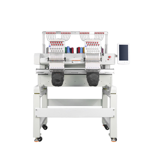 Máquina de bordar de doble cabezal y 12 agujas, equipo de bordado industrial de alto rendimiento para prendas, sombreros y telas personalizadas. - Product Image 1