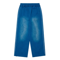 Pantalon de survêtement streetwear personnalisé, coupe large, 100% coton épais, taille élastique, effet vieilli et délavé vintage, motif flèche, écologique