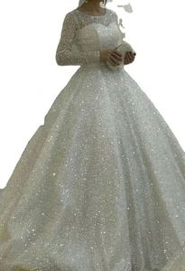 Vestido de Novia de Lujo con Cola Larga y Brillante, Estilo Africano, Manga Larga, para Mujer, el Más Vendido - Product Image 3