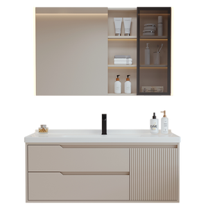 빛과 대야와 스마트 거울 캐비닛과 현대 캐비닛 세트 욕실 허영심 - Product Image 5