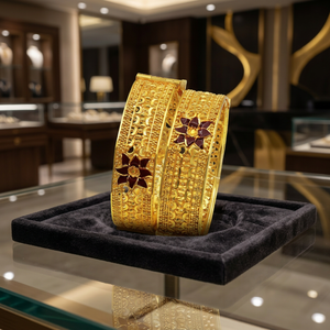 Venta al por mayor brazalete tradicional Kada chapado en oro de tinte, brazalete Kada de moda, brazalete Kada de oro de latón, joyería India llena de oro de tinte. - Product Image 4