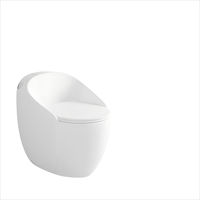 Siège de toilette en céramique monobloc, large et ovale, anti-odeur, silencieux et économe en eau pour salle de bain