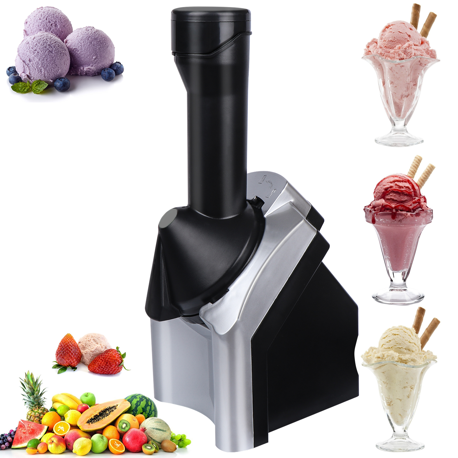Hot selling Classic Vegan Non-Dairy Frozen Fruit Soft Serve Dessert Maker Household Automatic Fruit Ice Cream Machine