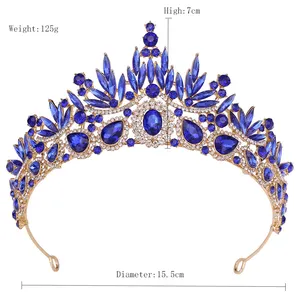 Moda cristal folha forma liga nupcial coroa acessórios beleza princesa rainha casamento tiara coroa