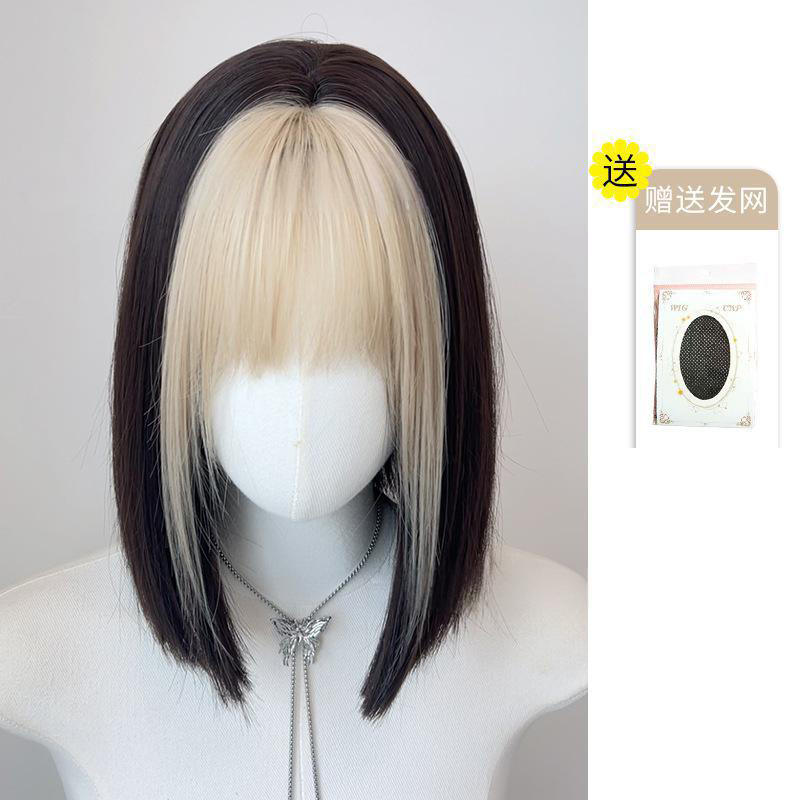 35 ซม. [สีเทา-ทองไล่ระดับ] พร้อมตาข่ายคลุมผม