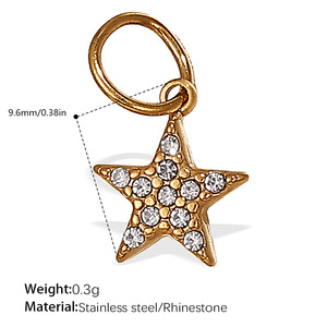 Ensemble <span class=keywords><strong>de</strong></span> pendentifs étoile, lune et soleil en acier inoxydable, hypoallergénique, étanche, couleur or, pour la création <span class=keywords><strong>de</strong></span> <span class=keywords><strong>bijoux</strong></span> - Product Image 4