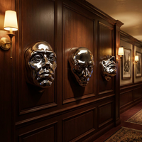 Sculpture de visage humain en résine électro-plaquée, art moderne KTW Decoration, à vendre