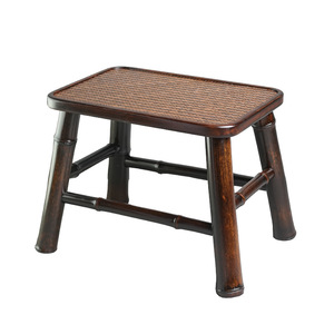 Tabouret en bambou violet, repose-pieds en bois fait à la main, table à thé, meubles de salon, utilisation pour adultes - Product Image 5